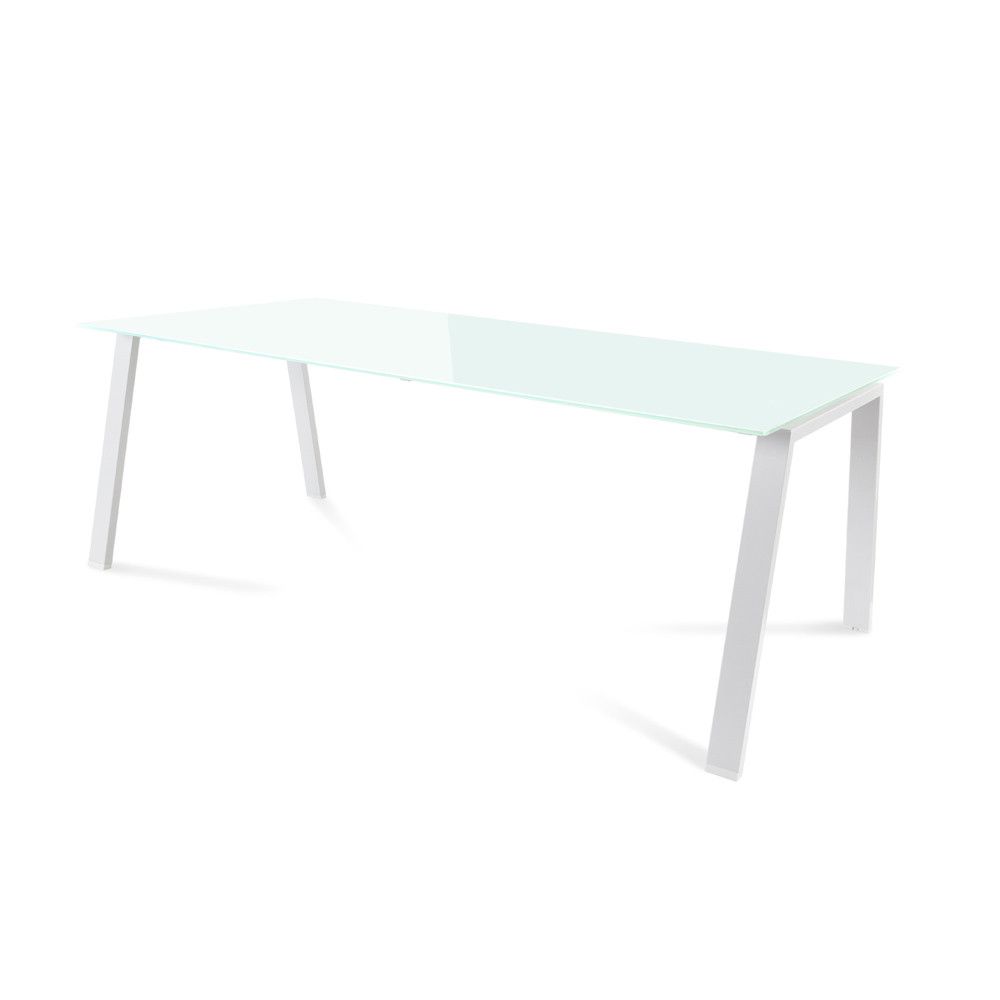 Kit Mesa Blanca 200 x 100 Blanco/ Cristal Blanco