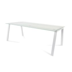 Kit Mesa Blanca 200 x 100 Blanco/ Cristal