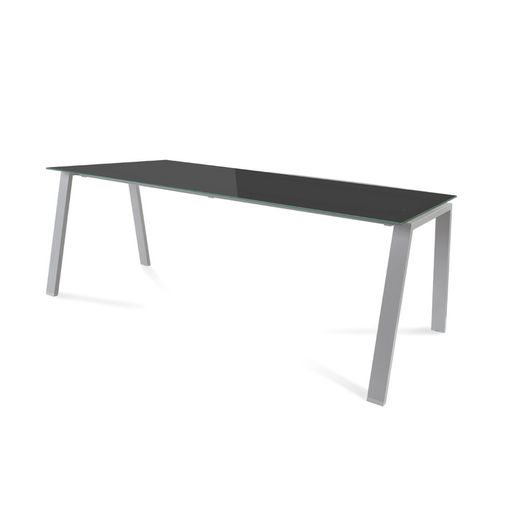 Kit Mesa Blanca 200 x 80 Aluminio/ Cristal Negro