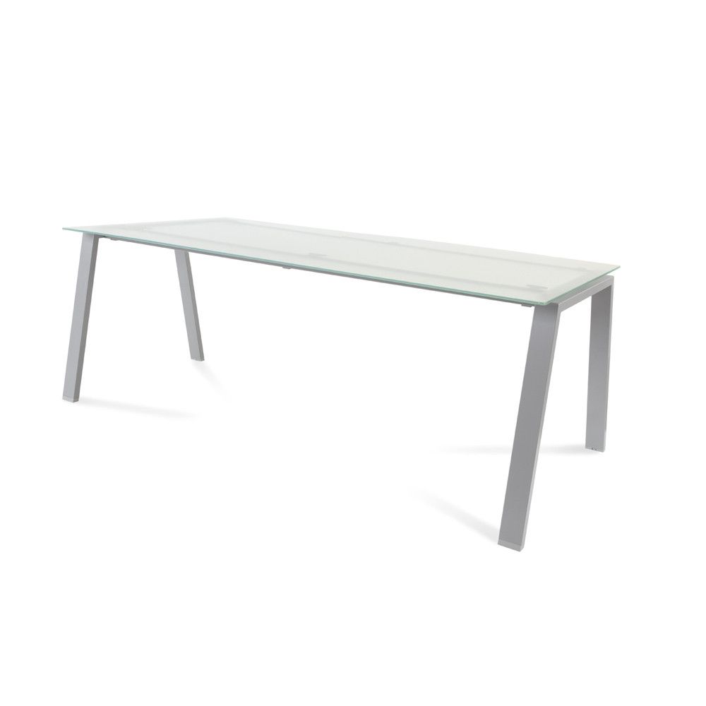 Kit Mesa Blanca 200 x 80 Aluminio/ Cristal