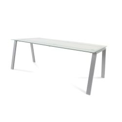 Kit Mesa Blanca 200 x 80 Aluminio/ Cristal