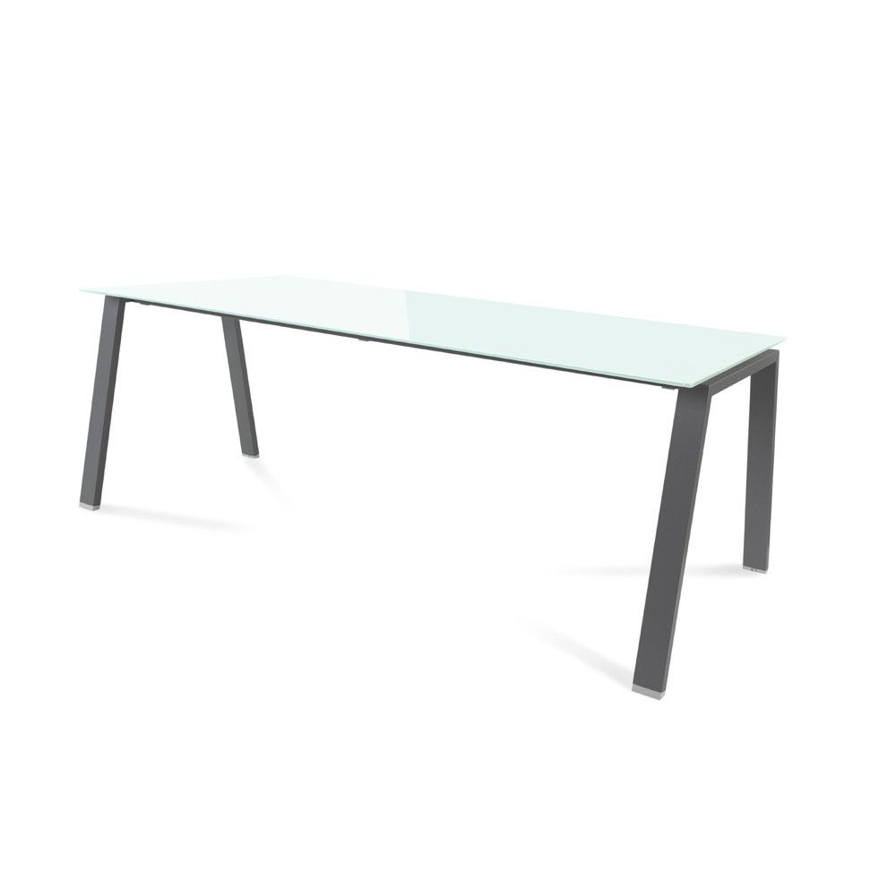 Kit Mesa Blanca 200 x 80 Antracita/ Cristal Blanco