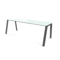 Kit Mesa Blanca 200 x 80 Antracita/ Cristal Blanco