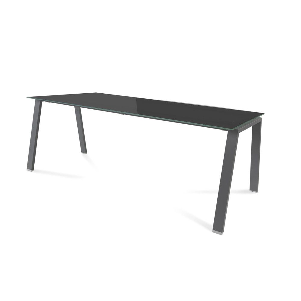 Kit Mesa Blanca 200 x 80 Antracita/ Cristal Negro