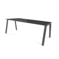 Kit Mesa Blanca 200 x 80 Antracita/ Cristal Negro