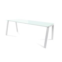 Kit Mesa Blanca 200 x 80 Blanco/ Cristal Blanco