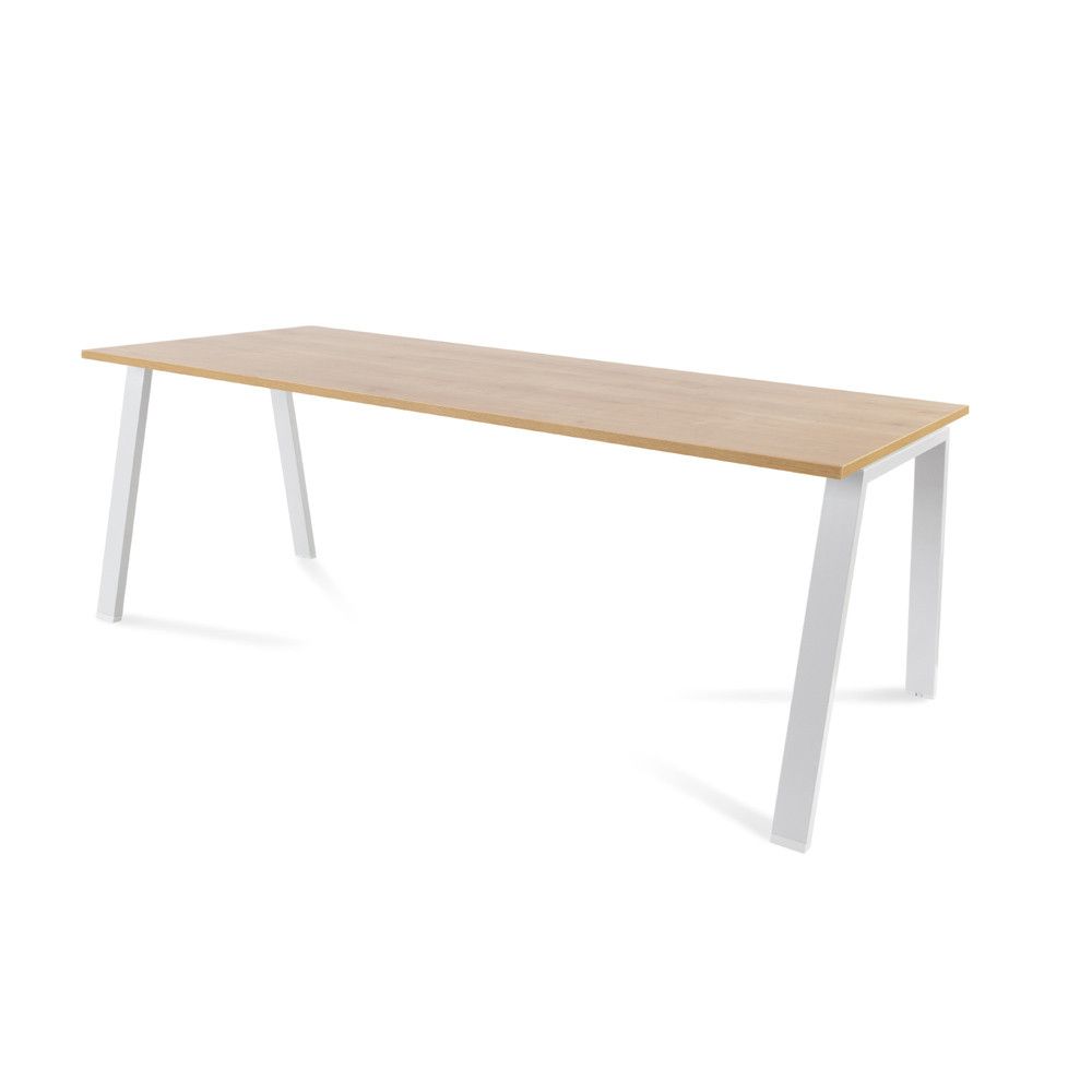 Kit Mesa Blanca 200 x 80 Blanco/ Roble