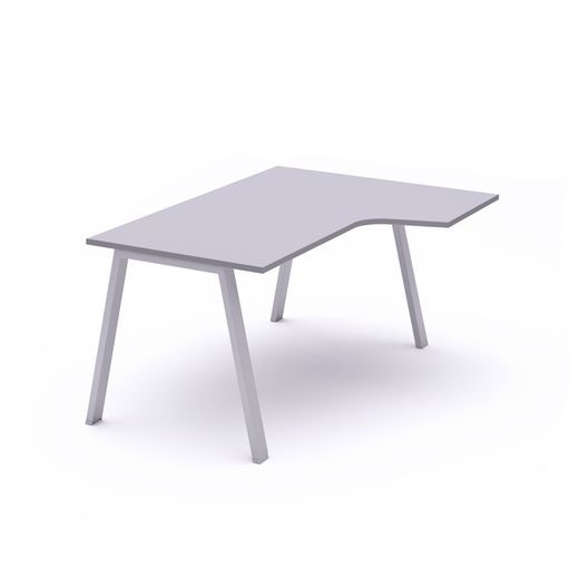Kit Mesa Blanca L Derecha 160 x 120 Aluminio/Gris