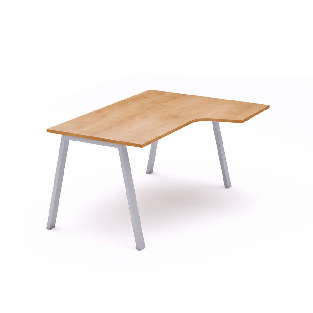 Kit Mesa Blanca L Derecha 160 x 120 Aluminio/Roble