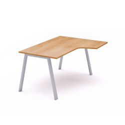 Kit Mesa Blanca L Derecha 160 x 120 Aluminio/Roble