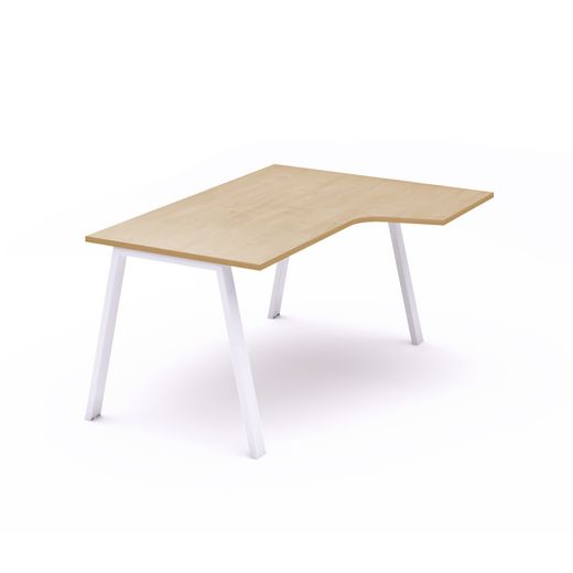 Kit Mesa Blanca L Derecha 160 x 120 Blanco / Haya