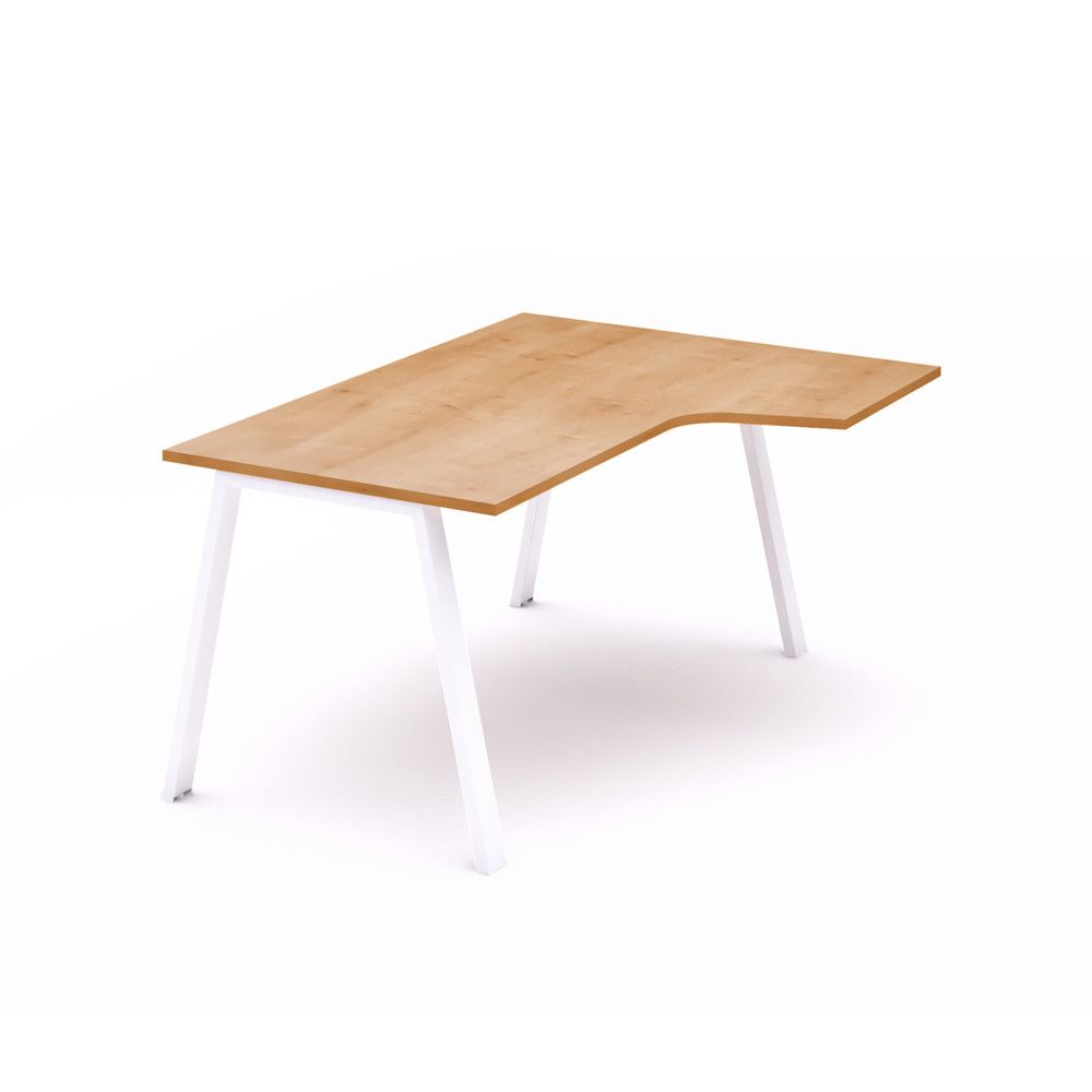 Kit Mesa Blanca L Derecha 160 x 120 Blanco/Roble