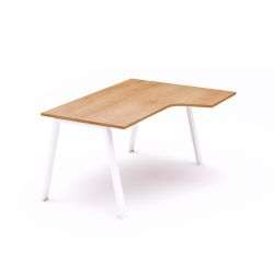 Kit Mesa Blanca L Derecha 160 x 120 Blanco/Roble