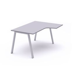 Kit Mesa Blanca L Derecha 180 x 120 Aluminio/Gris