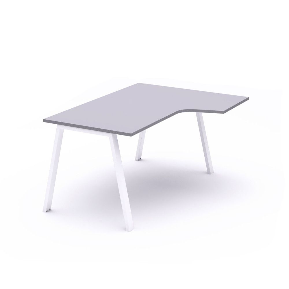 Kit Mesa Blanca L Derecha 180 x 120 Blanco/Gris