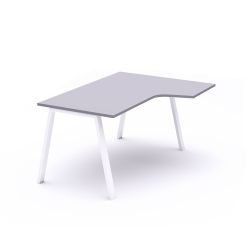 Kit Mesa Blanca L Derecha 180 x 120 Blanco/Gris