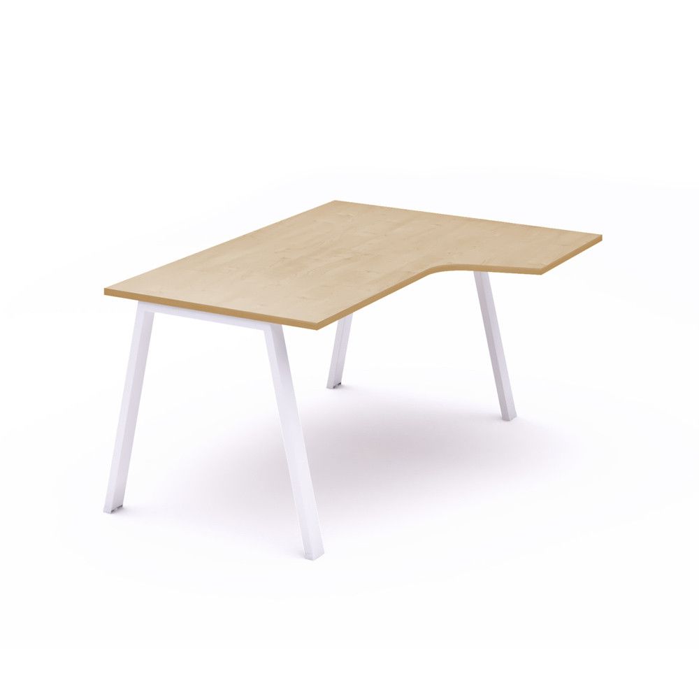 Kit Mesa Blanca L Derecha 180 x 120 Blanco/Haya