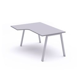 Kit Mesa Blanca L Izquierda 160 x 120 Aluminio/Gris