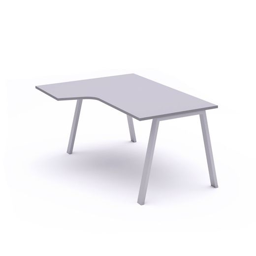 Kit Mesa Blanca L Izquierda 160 x 120 Aluminio/Gris