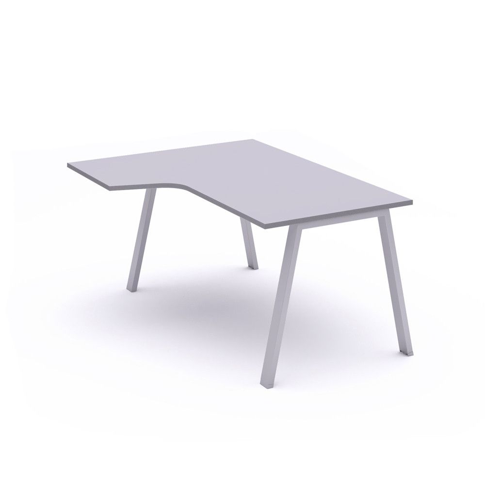 Kit Mesa Blanca L Izquierda 180 x 120 Aluminio/Gris