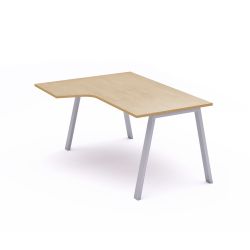 Kit Mesa Blanca L Izquierda 180 x 120 Aluminio/Haya