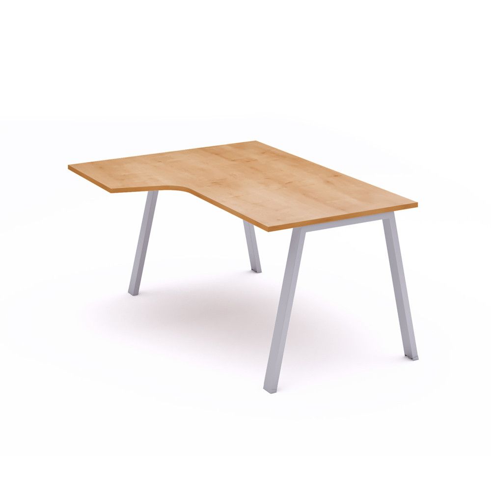 Kit Mesa Blanca L Izquierda 180 x 120 Aluminio/Roble