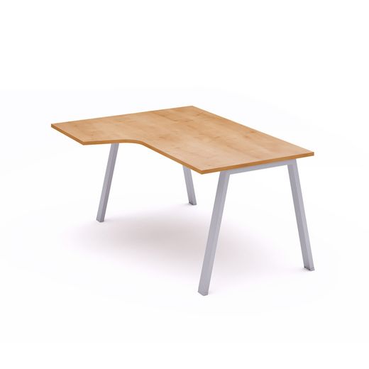 Kit Mesa Blanca L Izquierda 180 x 120 Aluminio/Roble