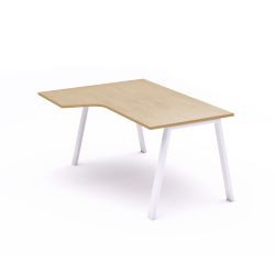 Kit Mesa Blanca L Izquierda 180 x 120 Blanco/Haya