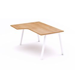 Kit Mesa Blanca L Izquierda 180 x 120 Blanco/Roble