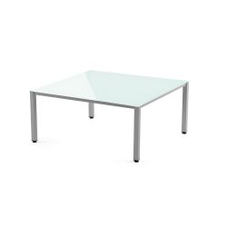 Kit Mesa Executive 120 x 120 Aluminio/ Cristal Blanco