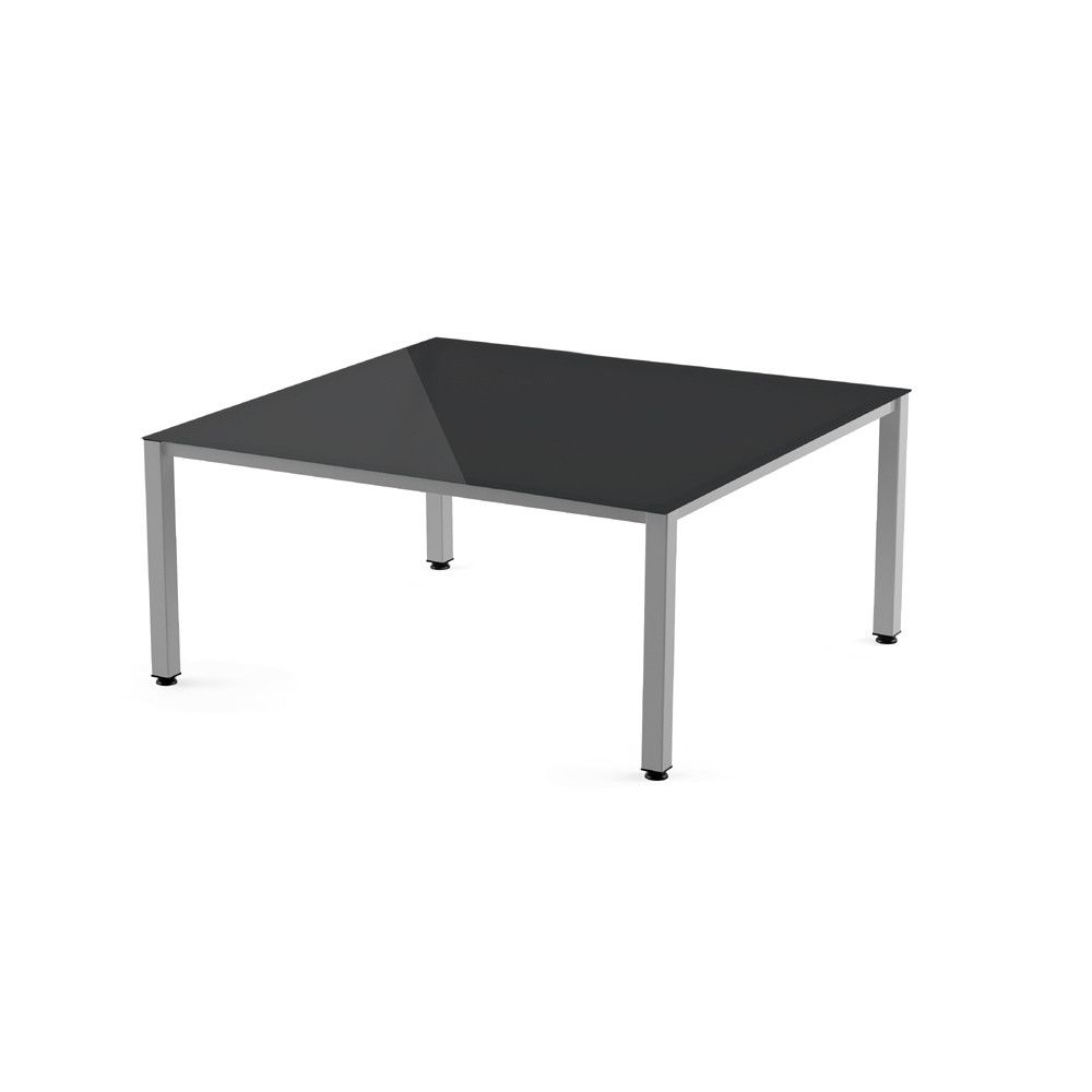 Kit Mesa Executive 120 x 120 Aluminio/ Cristal Negro