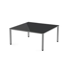 Kit Mesa Executive 120 x 120 Aluminio/ Cristal Negro