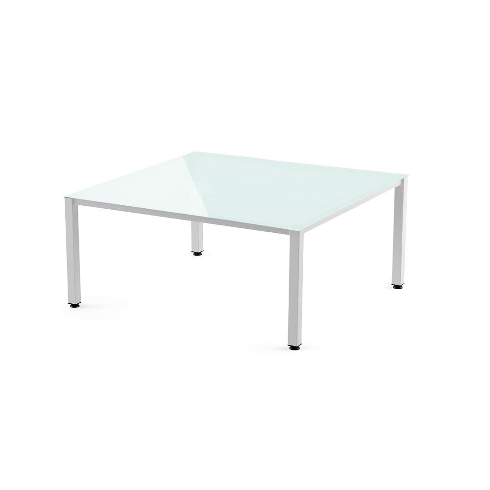 Kit Mesa Executive 120 x 120 Blanco/ Cristal Blanco