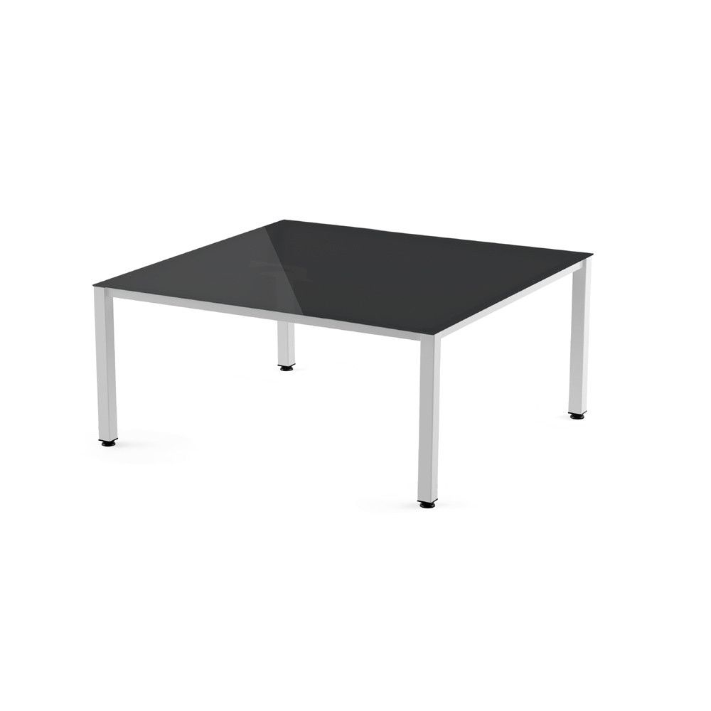 Kit Mesa Executive 120 x 120 Blanco/ Cristal Negro