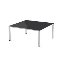 Kit Mesa Executive 120 x 120 Blanco/ Cristal Negro