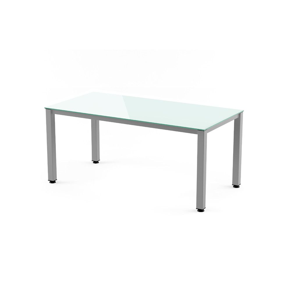 Kit Mesa Executive 120 x 80 Aluminio/ Cristal Blanco