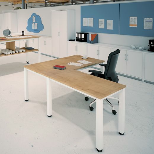 Kit Mesa Executive 140 x 80 Aluminio / Blanco