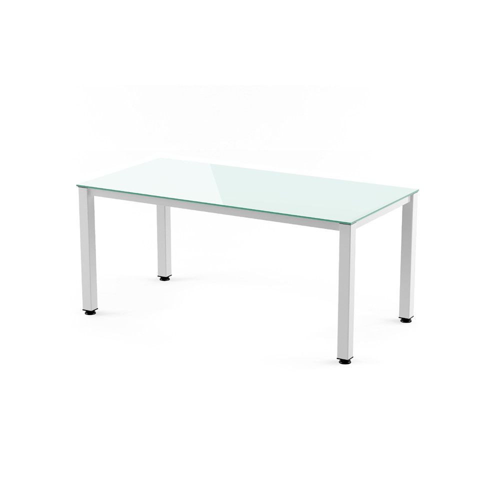 Kit Mesa Executive 140 x 80 Blanco / Cristal Blanco