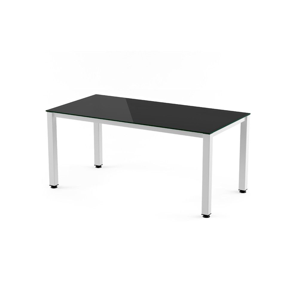 Kit Mesa Executive 140 x 80 Blanco / Cristal Negro