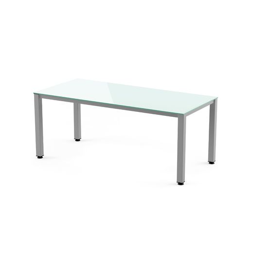 Kit Mesa Executive 180 x 80 Aluminio/ Cristal Blanco