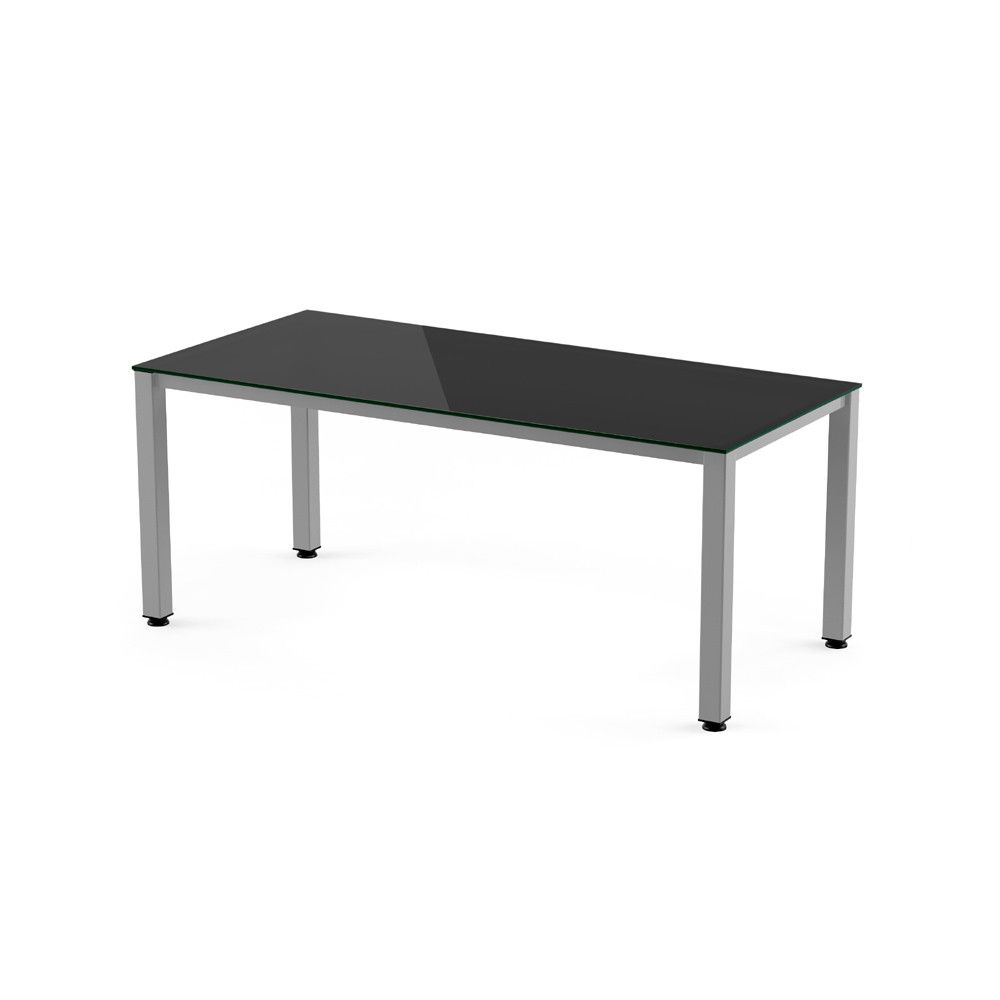 Kit Mesa Executive 180 x 80 Aluminio/ Cristal Negro