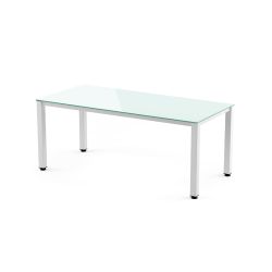 Kit Mesa Executive 180 x 80 Blanco/ Cristal Blanco