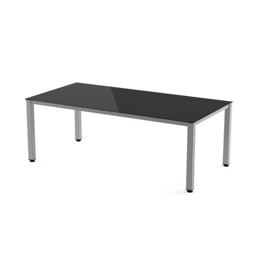 Kit Mesa Executive 200 x 100 Aluminio/ Cristal Negro