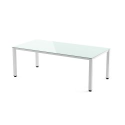 Kit Mesa Executive 200 x 100 Blanco/ Cristal Blanco