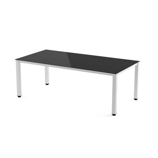 Kit Mesa Executive 200 x 100 Blanco/ Cristal Negro