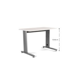 Kit Mesa Metal Ajustable 120 x 60 Aluminio / Blanco