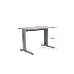 Kit Mesa Metal Ajustable 120 x 60 Aluminio / Gris