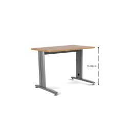 Kit Mesa Metal Ajustable 120 x 60 Aluminio / Roble