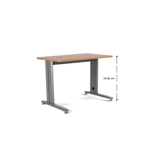 Kit Mesa Metal Ajustable 120 x 60 Aluminio / Roble