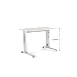 Kit Mesa Metal Ajustable 120 x 60 Blanco / Blanco